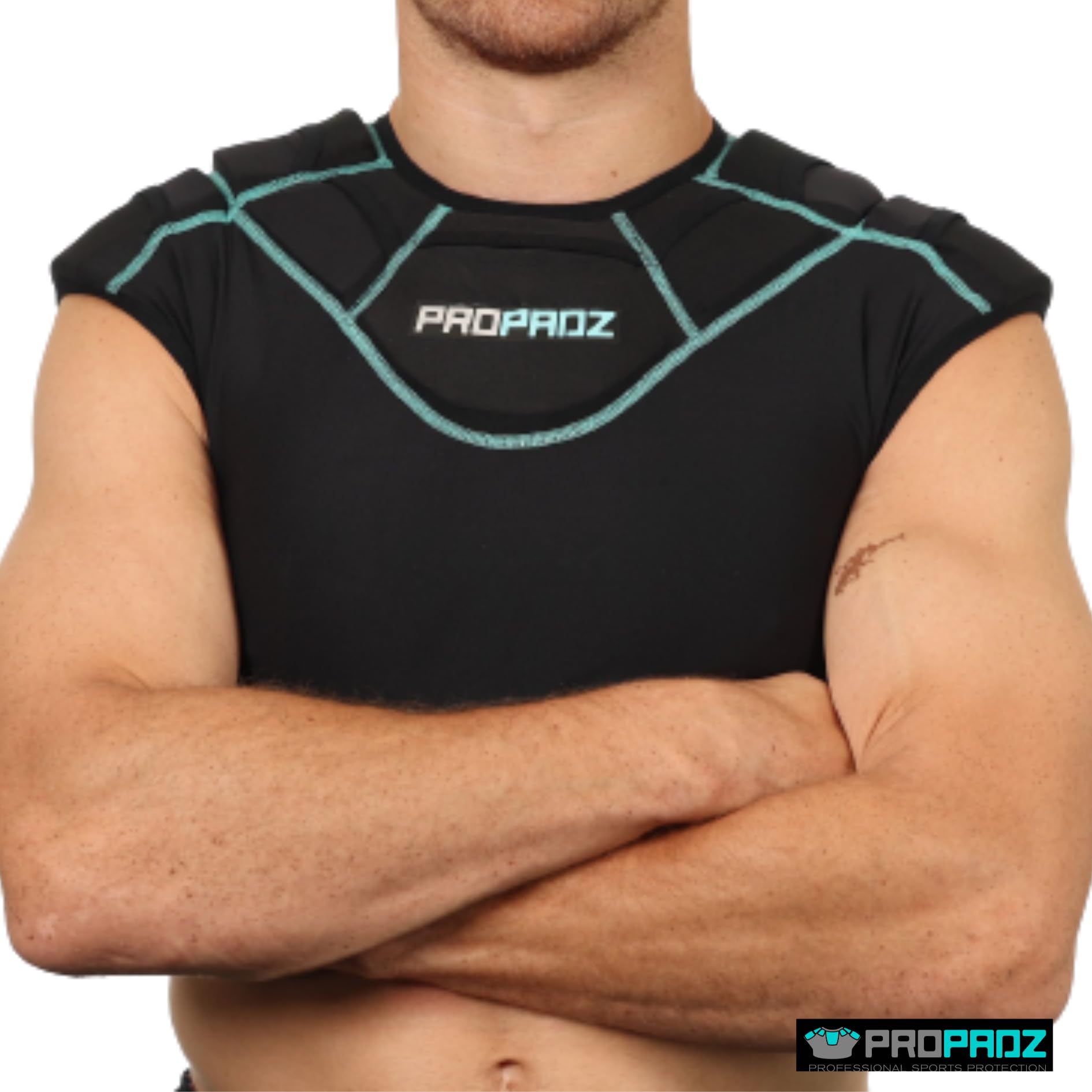 Gilet de Rugby PROPADZ avec Épaulières Homologué World Rugby Protection Légère Respirante