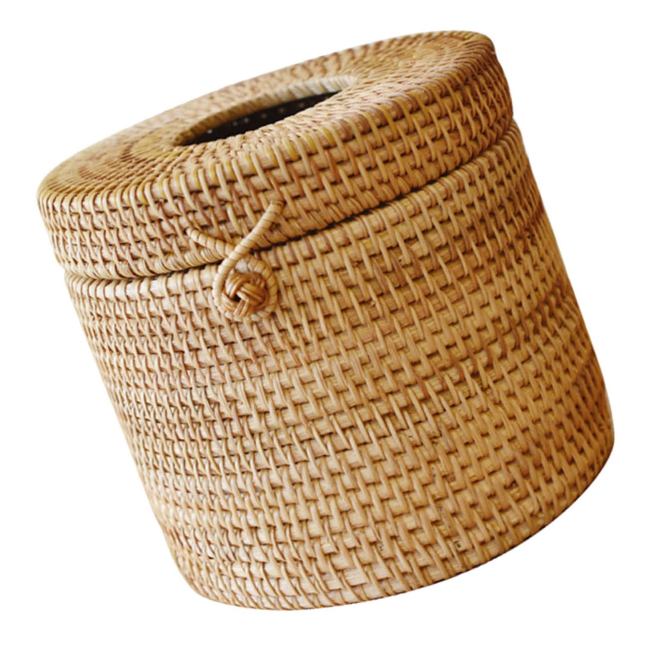 Boîte à mouchoirs tissée marron pour cacher les emballages cartons laids