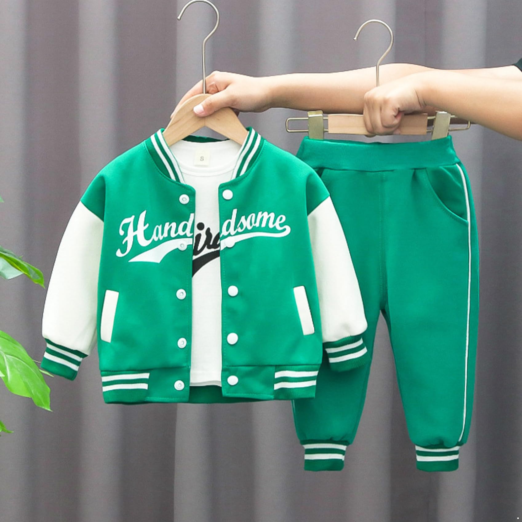 Zestaw odzieży sportowej dla niemowląt, dla chłopców, dres treningowy, baseball, bluza + koszulka z długim rękawem + spodnie, dres sportowy, strój do joggingu, streetwear