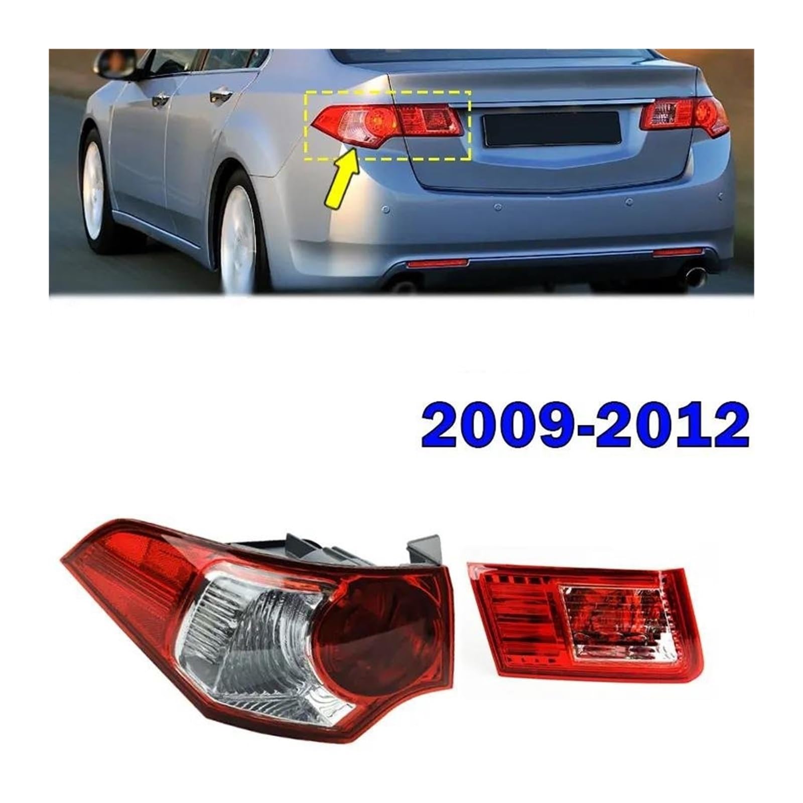 Intermitentes Para Spirior Para Accord Euro 2009-2012 Luz Trasera Lámpara De Señal Carcasa Coche Sin Bombillas Kit De Luces Traseras(Outside R)