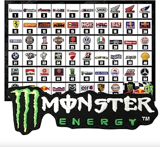 汎用 モンスターエナジー ドリンク Monster Energy モンエナ アイロン 刺繍 アップリケ レーシング ワッペン 横文字46 用