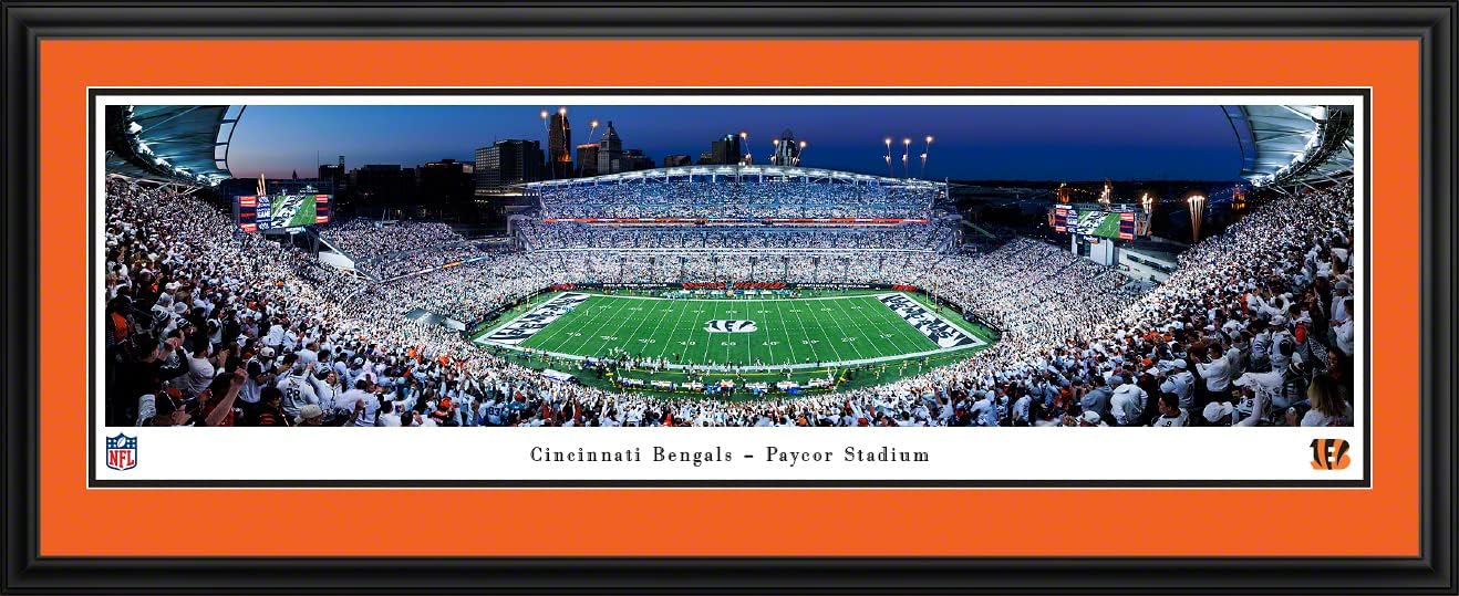 Cincinnati Bengals White Out Football - Unframed 40 x 13.5 Poster by Blakeway Panoramas