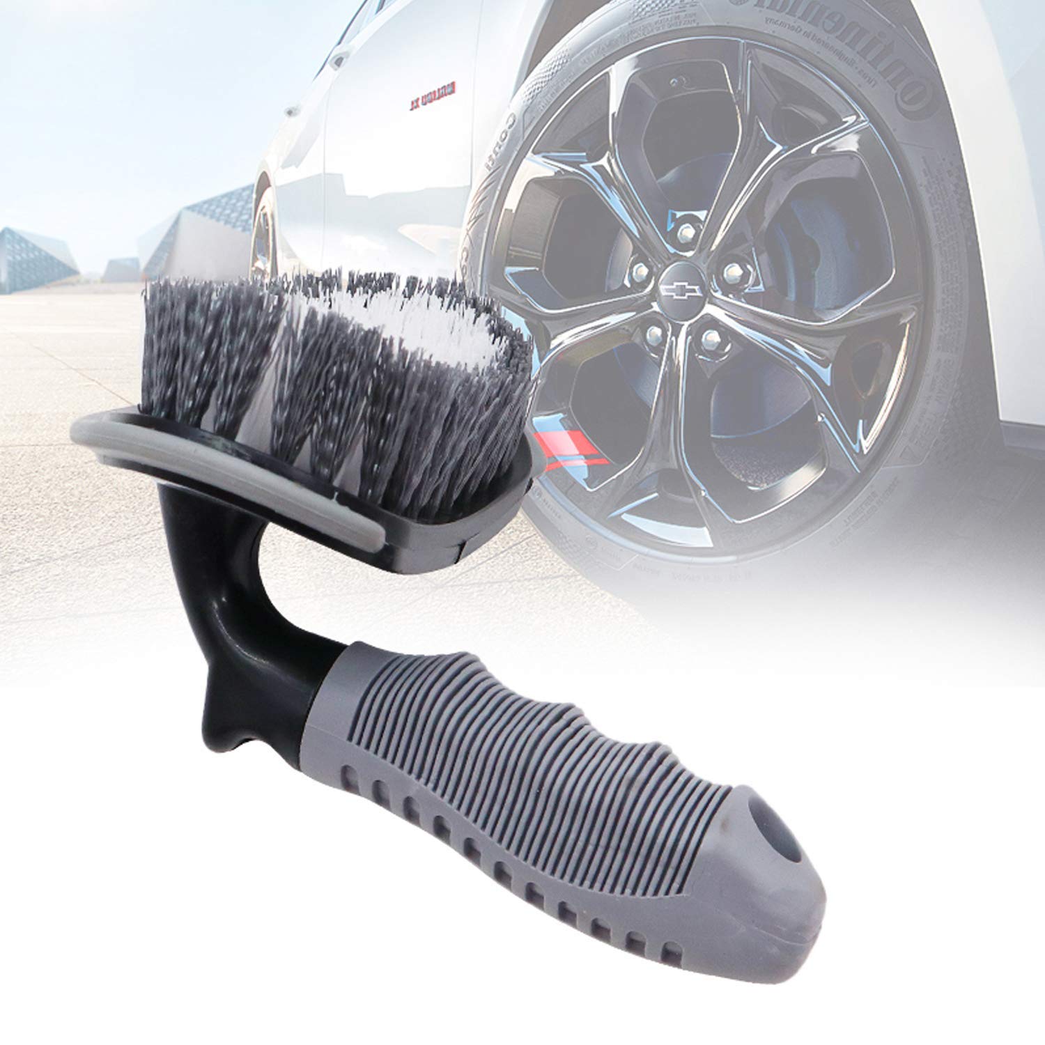 Pivalo PVCTCB1 T-Type Car Tire Cleaning Brush Scrubber with Antislip Handle Multi-Functional SUV Tyre Wheel Rim Hub Washing Cleaner - Image 3 thumbnail