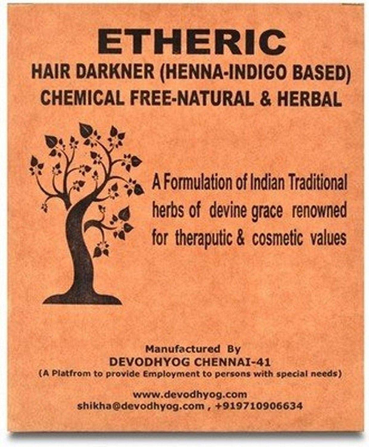 ETHERIC Henna and Indigo Based Hair Darkener, 200g