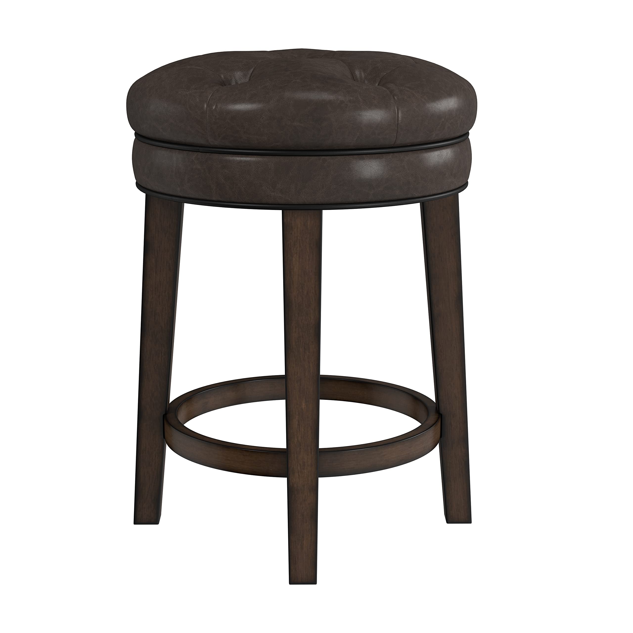 Hillsdale Krauss Backless Swivel Counter Height Stool Counter Stool, Dark Brown