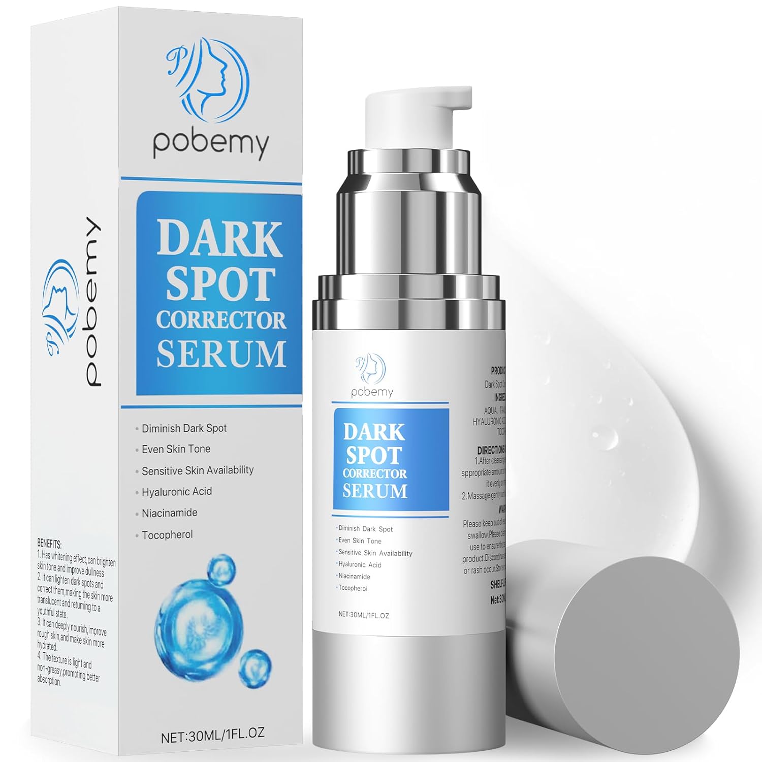 Dark Spot Remover for Face Body, Dark Spot Corrector Cream for Sun Spots, Age Spots, Skin Brown Spots, Melasma Natural Dark Spot Remover Skin Care with Vitamin C for Women (1.0 Fl Oz)