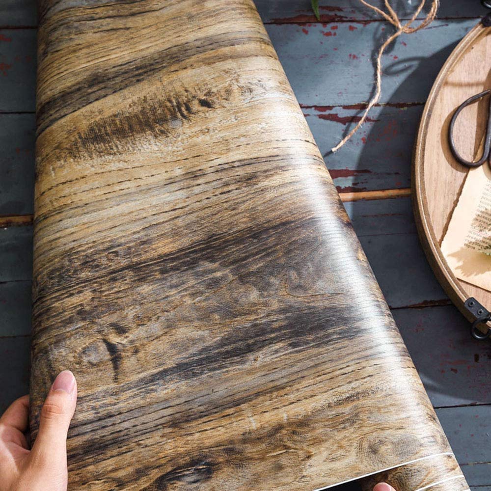 Buy Self Adhesive Vinyl Film Retro Wood Look Furniture Sticker Paper