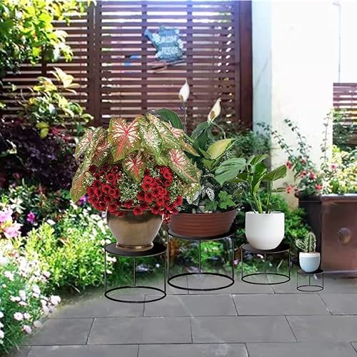 Miniatura 3 de Paquete de 4 soportes para plantas estilo mediados de siglo moderno, simple, pequeño, para interior y exterior, para macetas pesadas, múltiples