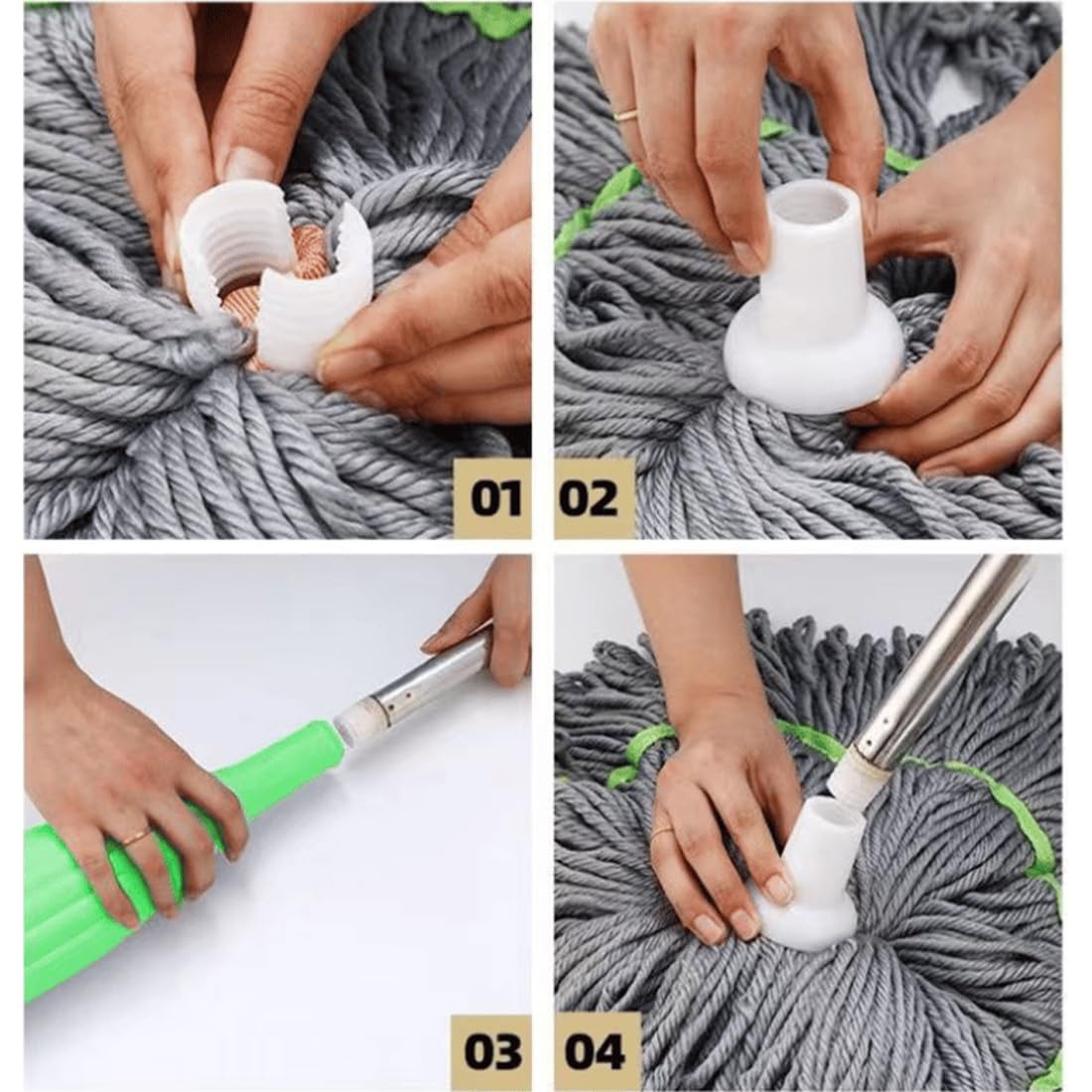 Mopa giratoria de microfibra 2 en 1 con 2 almohadillas reemplazables, limpiador de suelos giratorio de 360°, mopa de secado rápido para madera dura y uso comercial, ideal para limpieza del hogar (2