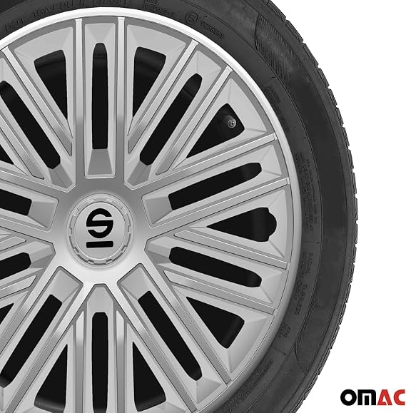 Sparco Wheel Covers Bergamo - 15-inch - Black/Red - Set of 4 pieces