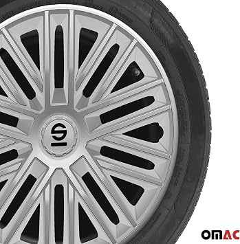 Sparco Wheel Covers Bergamo - 15-inch - Black/Red - Set of 4 pieces