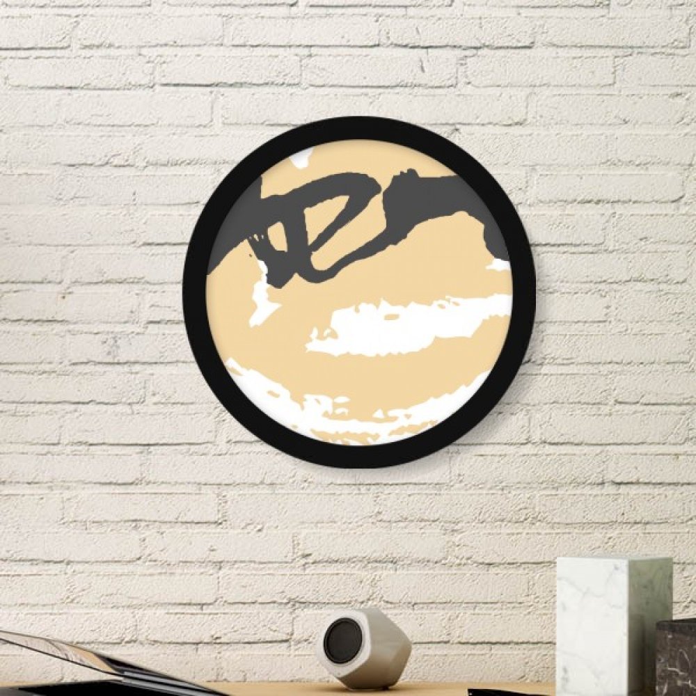 Peinture art plantes cadre photo rond bois noir décorations maison