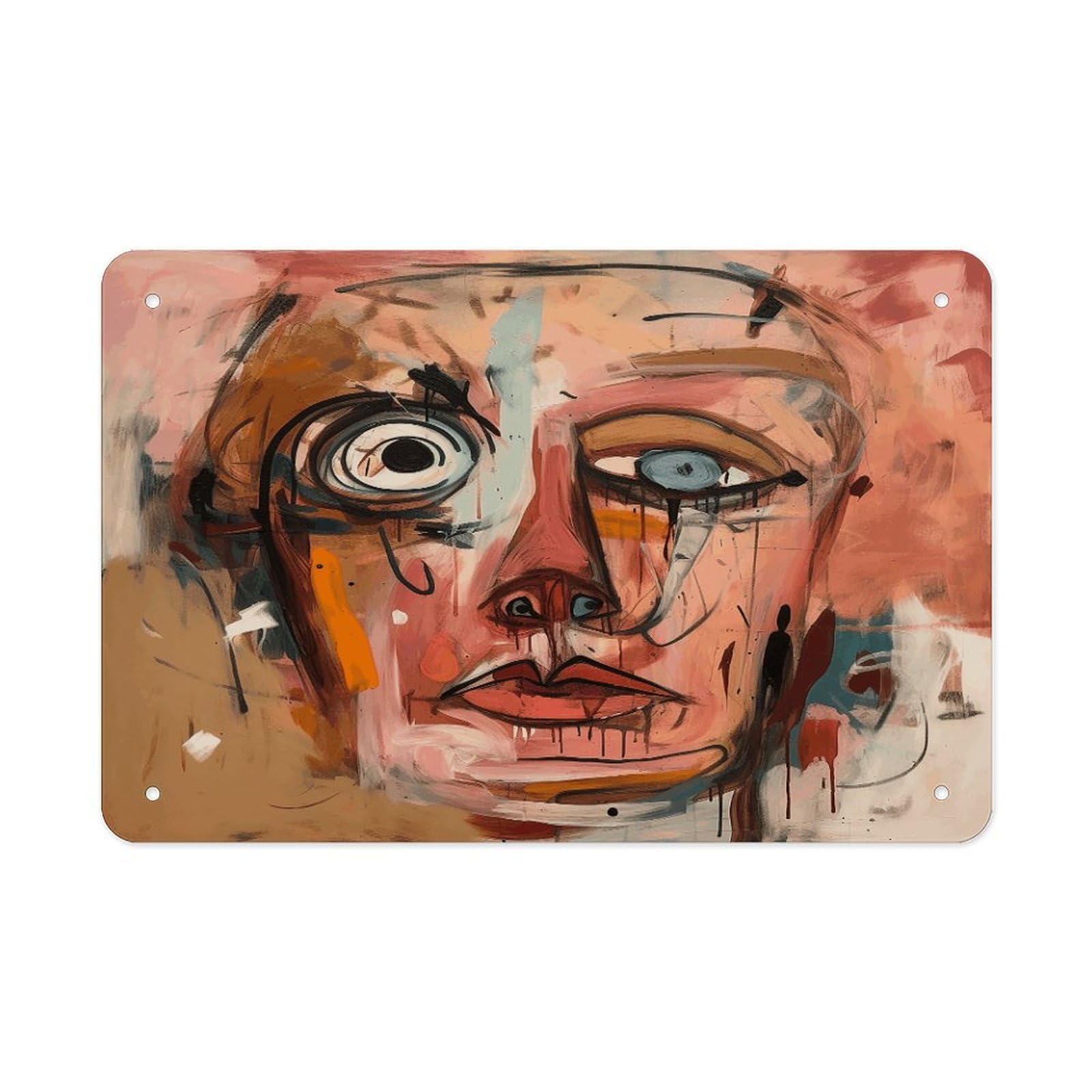 Fodpand Style Face With Eyes Wall Art Metal Signs Tin Sign