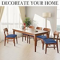 Vista 9 de Juego de 4 fundas de asiento para sillas de comedor de piel sintética, impermeables, fundas elásticas para sillas de comedor, cocina, hotel, fundas