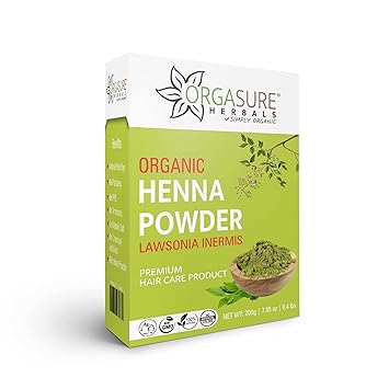 ORGASURE Natural Organic Henna Powder for Hair colour | Pure Rajasthani Mehandi | 200g