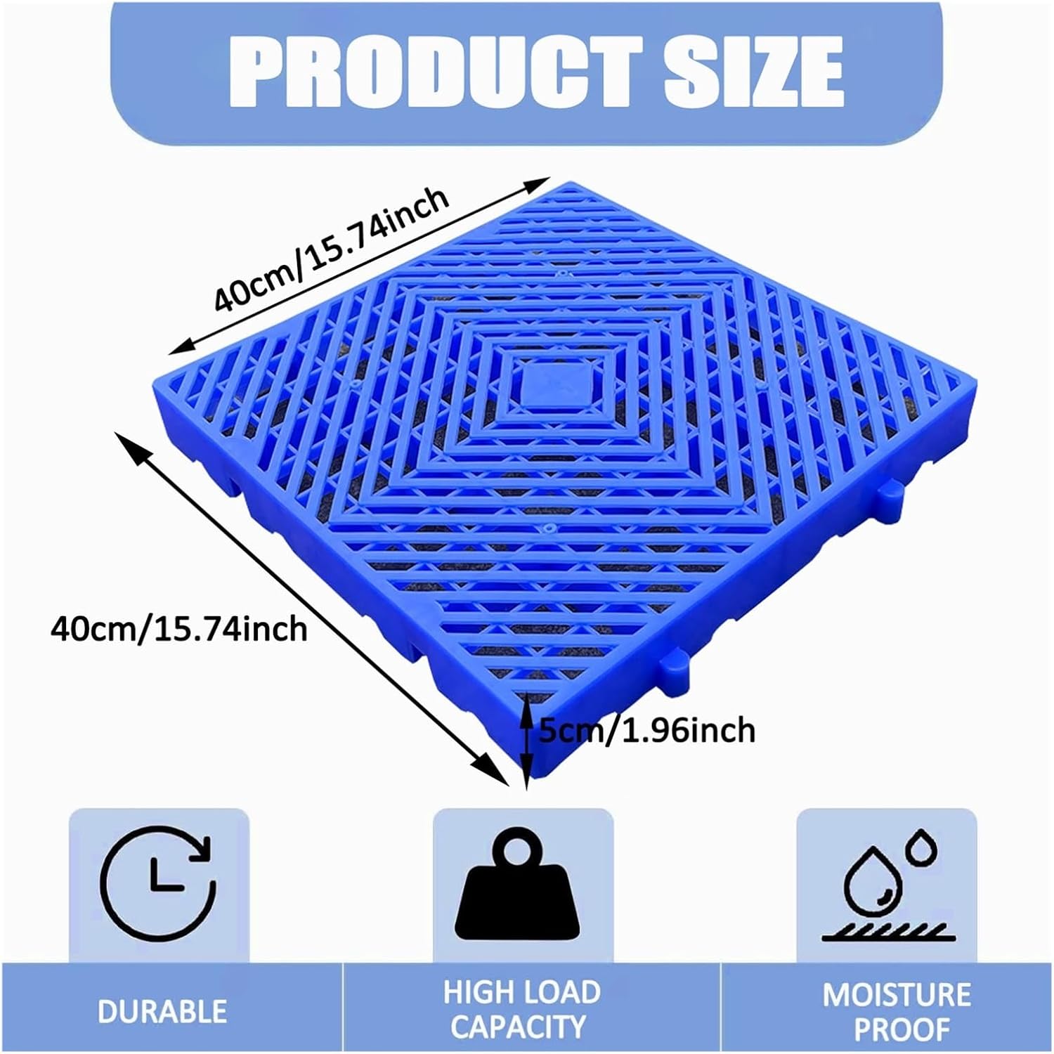 Plastic Pallet for Storage, Waterproof Storage Grid Pad, Lightweight Nestable Floor Pallets, Breathable Grids Racks for Garage Supermarket Basement, Easy to Install(6ps,30x30x5cm)