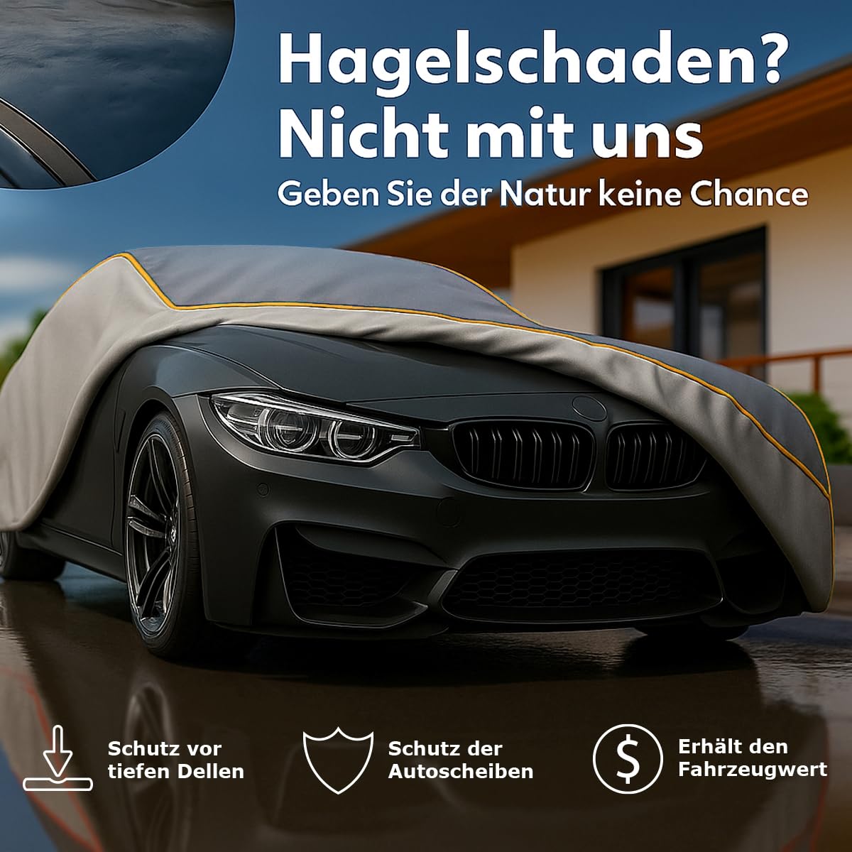 LST Hagelschutzplane Auto - Hagelschutz Abdeckplane Auto, 5mm Eva-Hybrid-Schaum, A​uto abdeckplane für Außenbereich A‌uto Abdeckung, Autogarage wasserabweisend (L max. Länge 470cm)