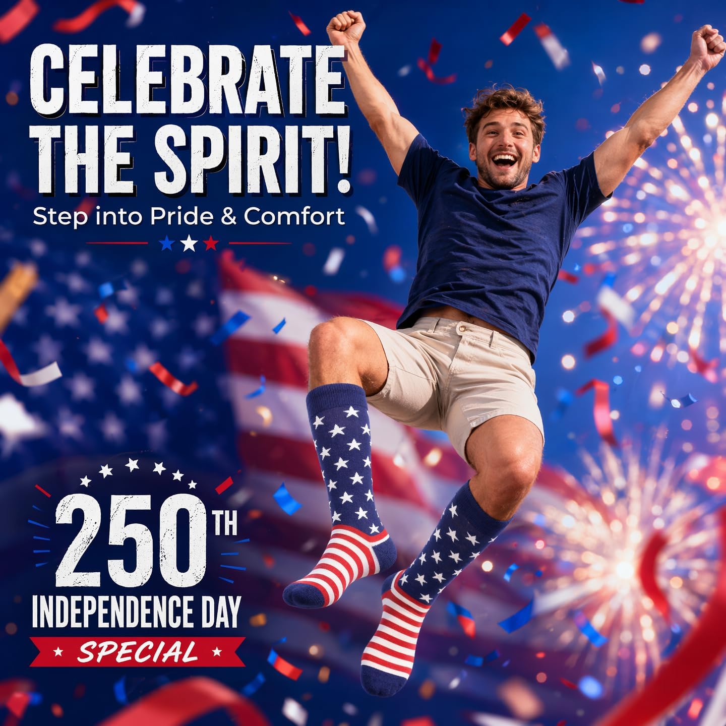 BISOUSOX American Flag Socks, Funny Patriotic Novelty USA Socks for Wedding Groomsmen Business Casual 4th of July