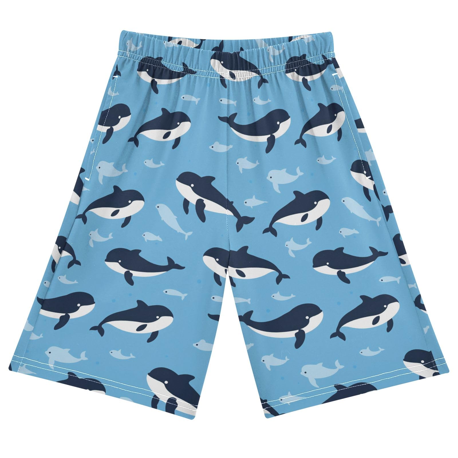 Short de pyjama style orque de dessin animé, pantalon de pyjama d'été à taille élastique pour 6 à 14 ans