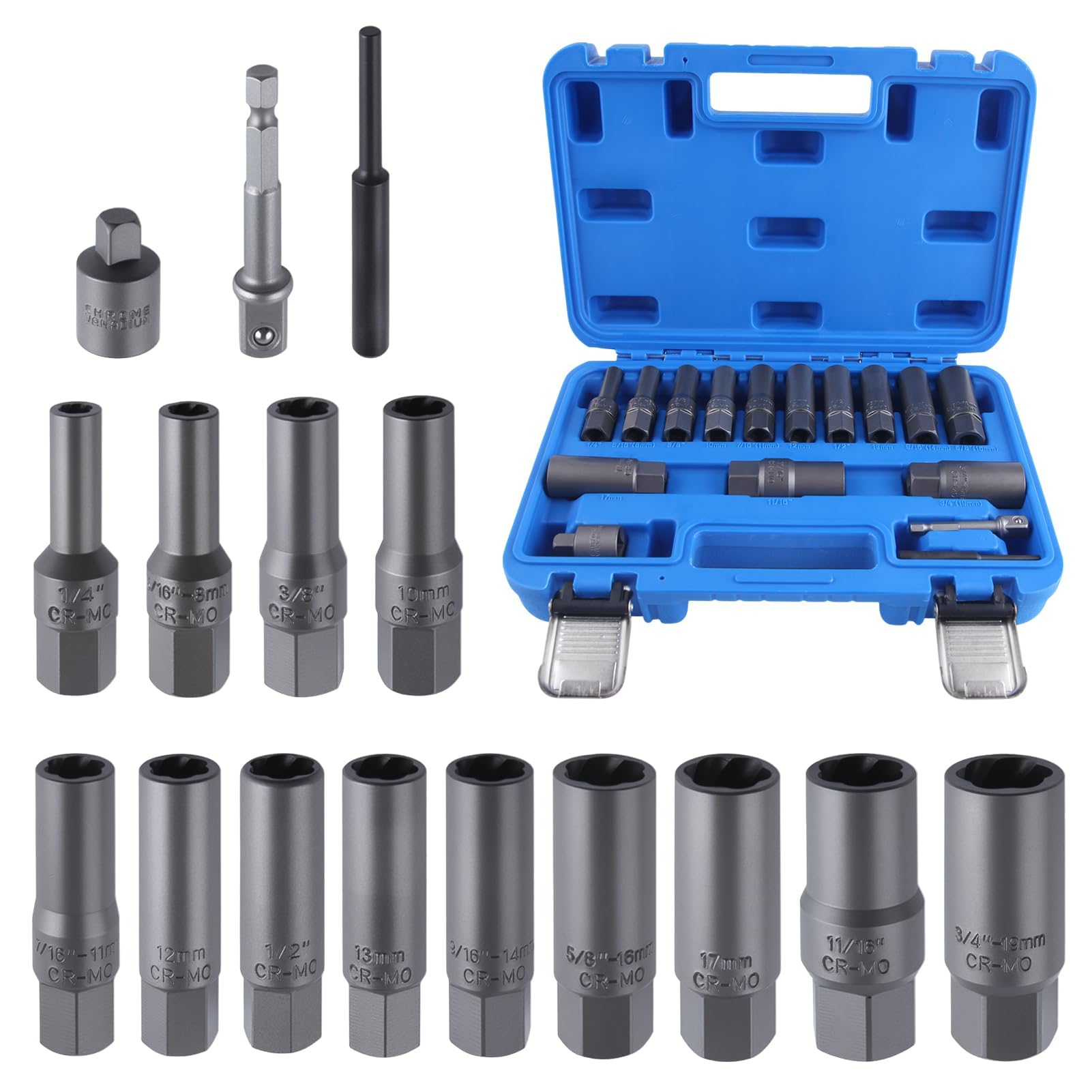 SPEEDWOX 16 Pz set di estrattore a bullone profondo a spirale spogliarellista set di estrattore per dadi spogliarellista dado spogliarellista per bulloni, dadi, prigionieri