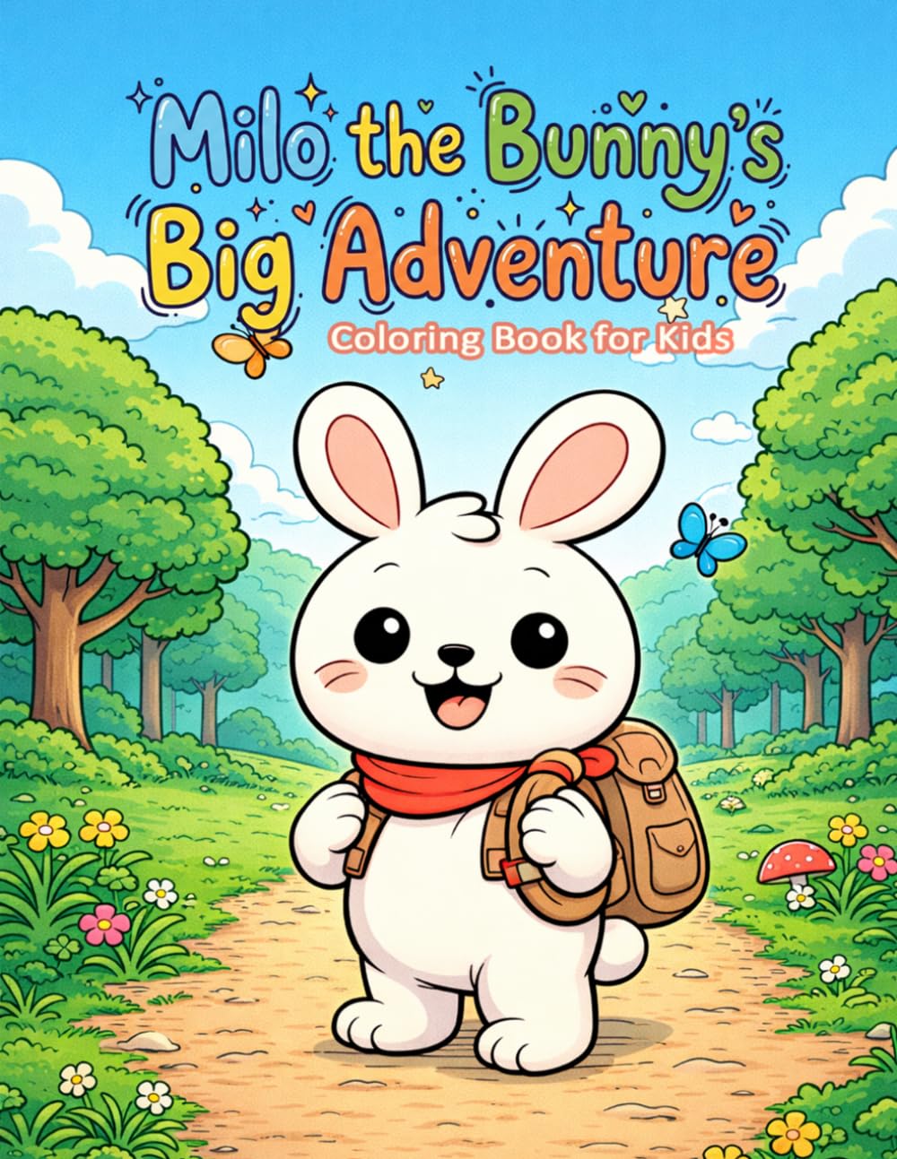 Cute Animal Coloring Book for Kids: Bunny Milo’s Forest Adventure • Easy Coloring Pages for Toddlers and Kids Ages 3–8
