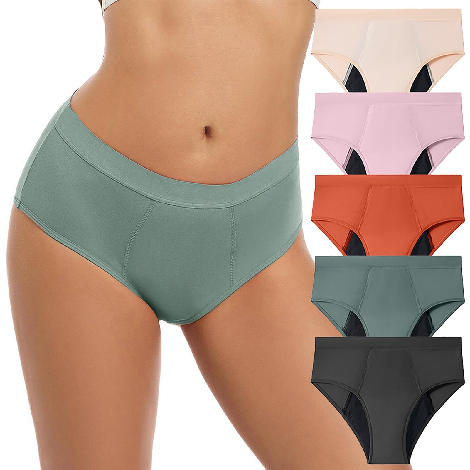 5PCS Biancheria Intima Periodica Forte Sanguinamento Assorbenza Periodi Biancheria Intima Traspirante A Prova Di Perdite Mestruale Mutande Slip Donna