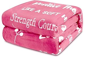 Breast Cancer Gifts for Women - Fleece Healing Thoughts Blanket