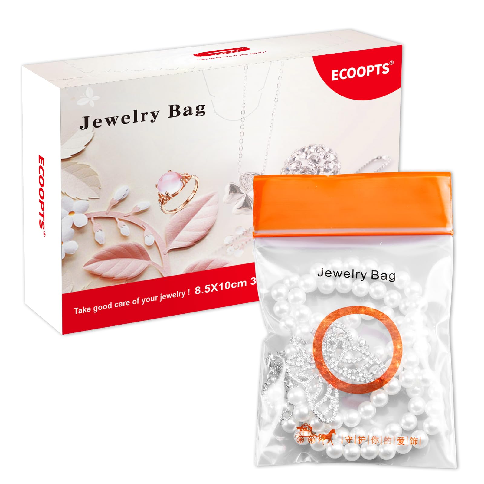 30 Grip Seal Bags | Strong Zip Lock Jewellery Bags Reusable Clear Plastic Bags Resealable Bags for Storage Jewellery (8.5 * 10CM)