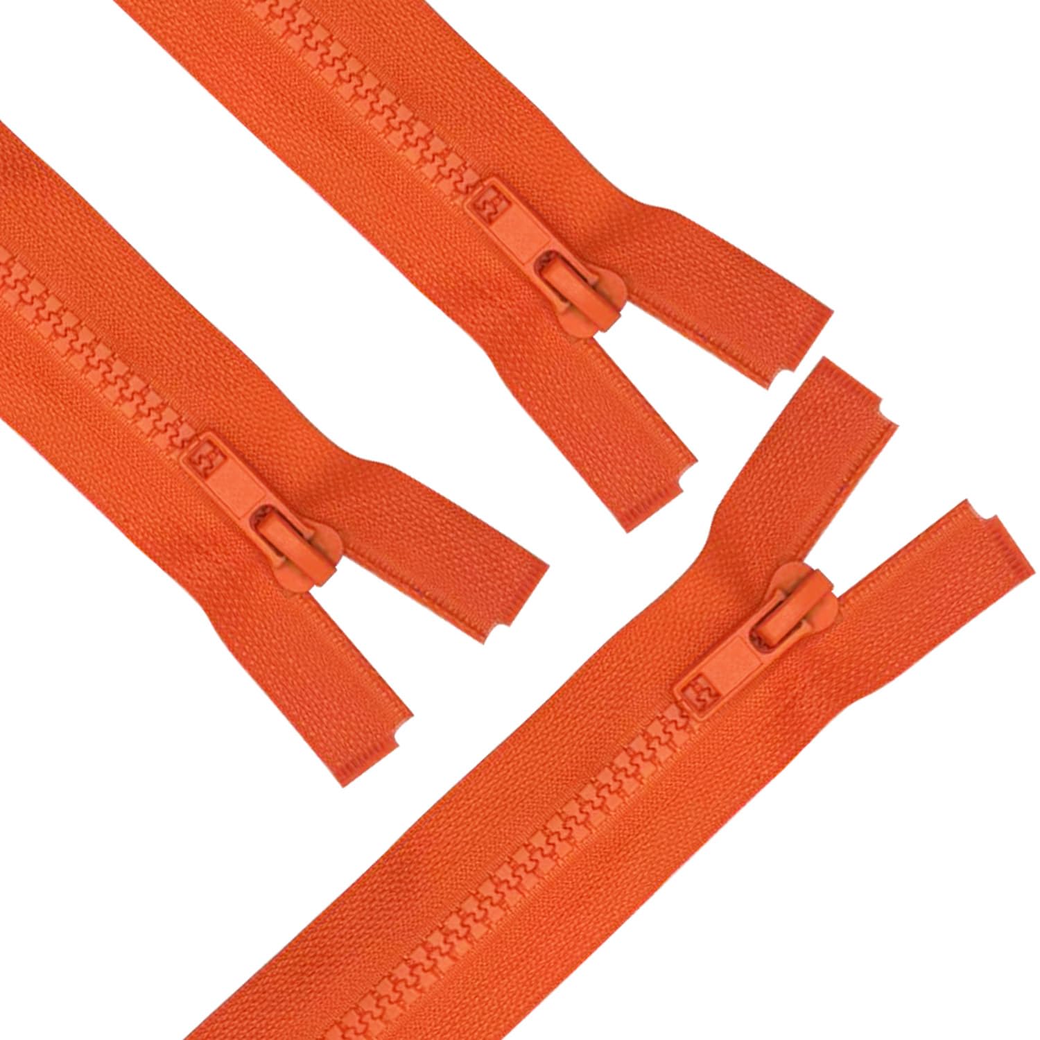 ANPURZII 3PCS #5 33 Inch Vermilion Orange Separating Jacket Zippers for Sewing Coats, Molded Plastic Bulk Zippers(VermilionOrange 33" 3PCS)