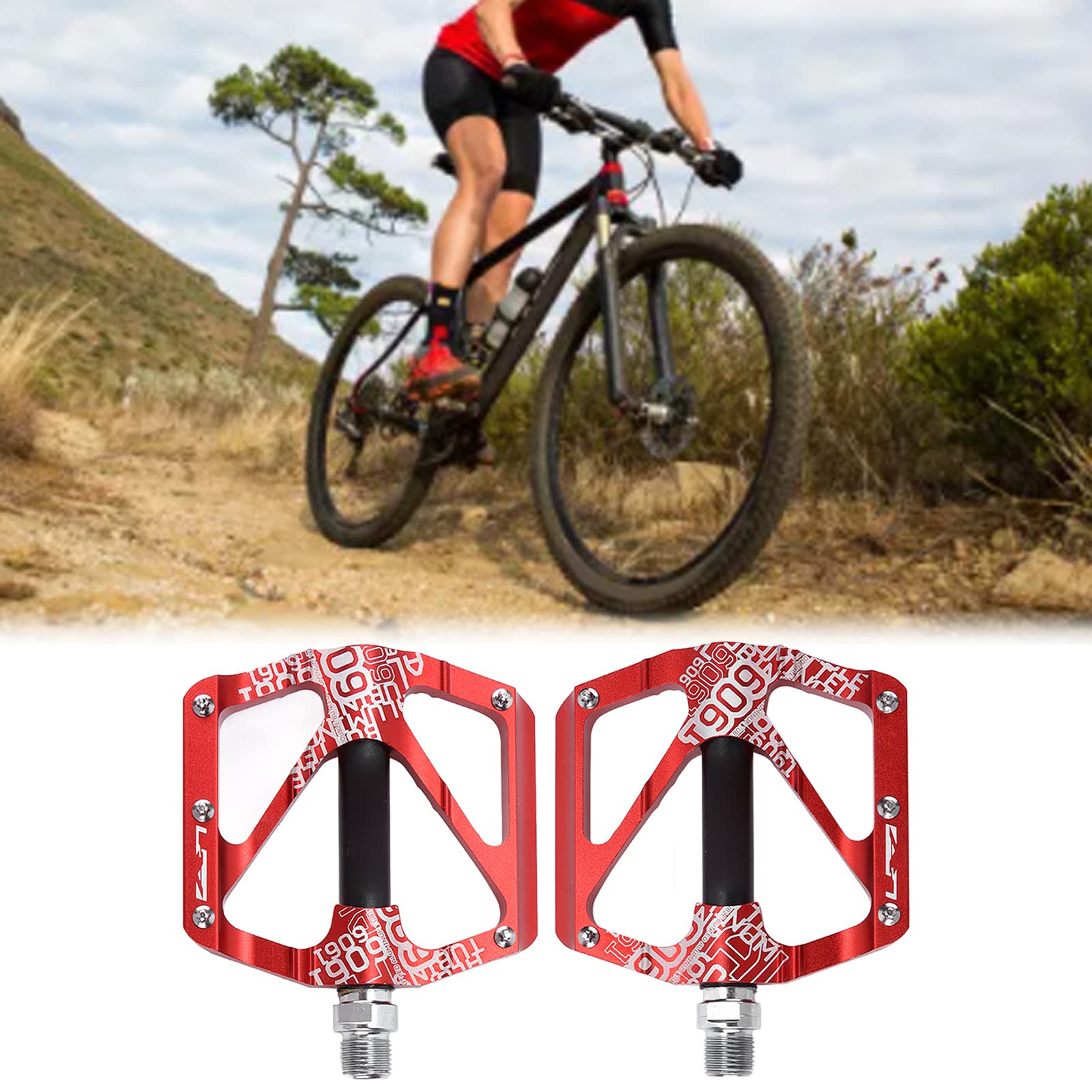 Pedal de Bicicleta de montaña Bicicleta de Aluminio Pedal de rodamiento de Aluminio Ultra Ligero Palin Pedal contra el Deslizamiento para Ciclistas