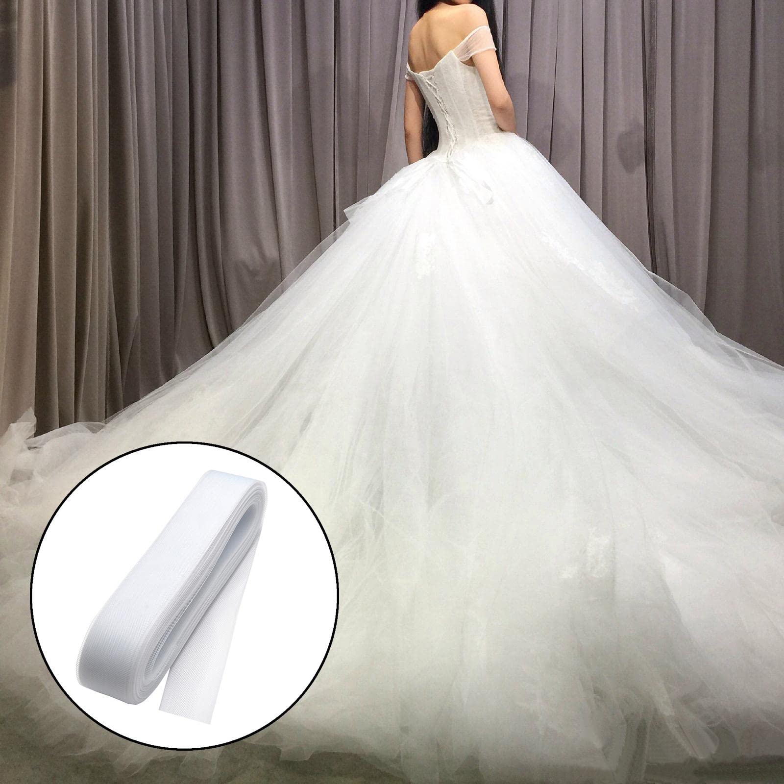 Crinolina In Poliestere 25 Iarde - Larghezza 3”, Blu Scuro Per Abiti Da Sposa E Costumi - Foto 6