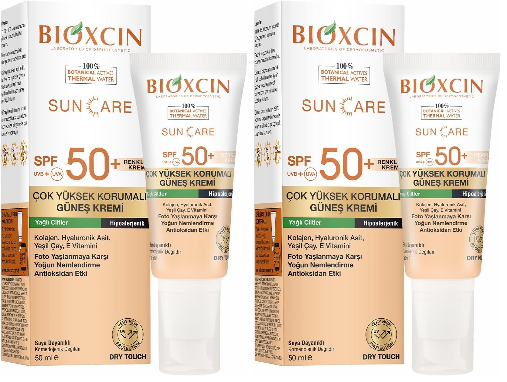 Bioxcin Sun Care Çok Yüksek Korumalı Yağlı Ciltler Için Renkli Güneş Kremi Tinted Spf 50+ 50 Ml (2 paketi)