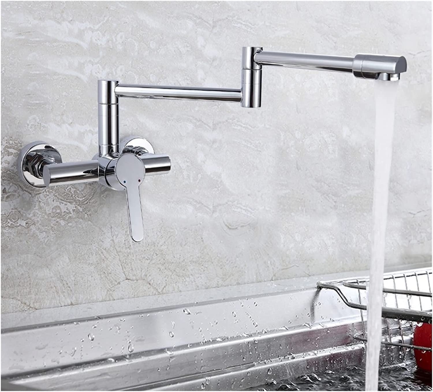 Robinet de remplissage de pot mural cuisine pliable eau chaude et froide
