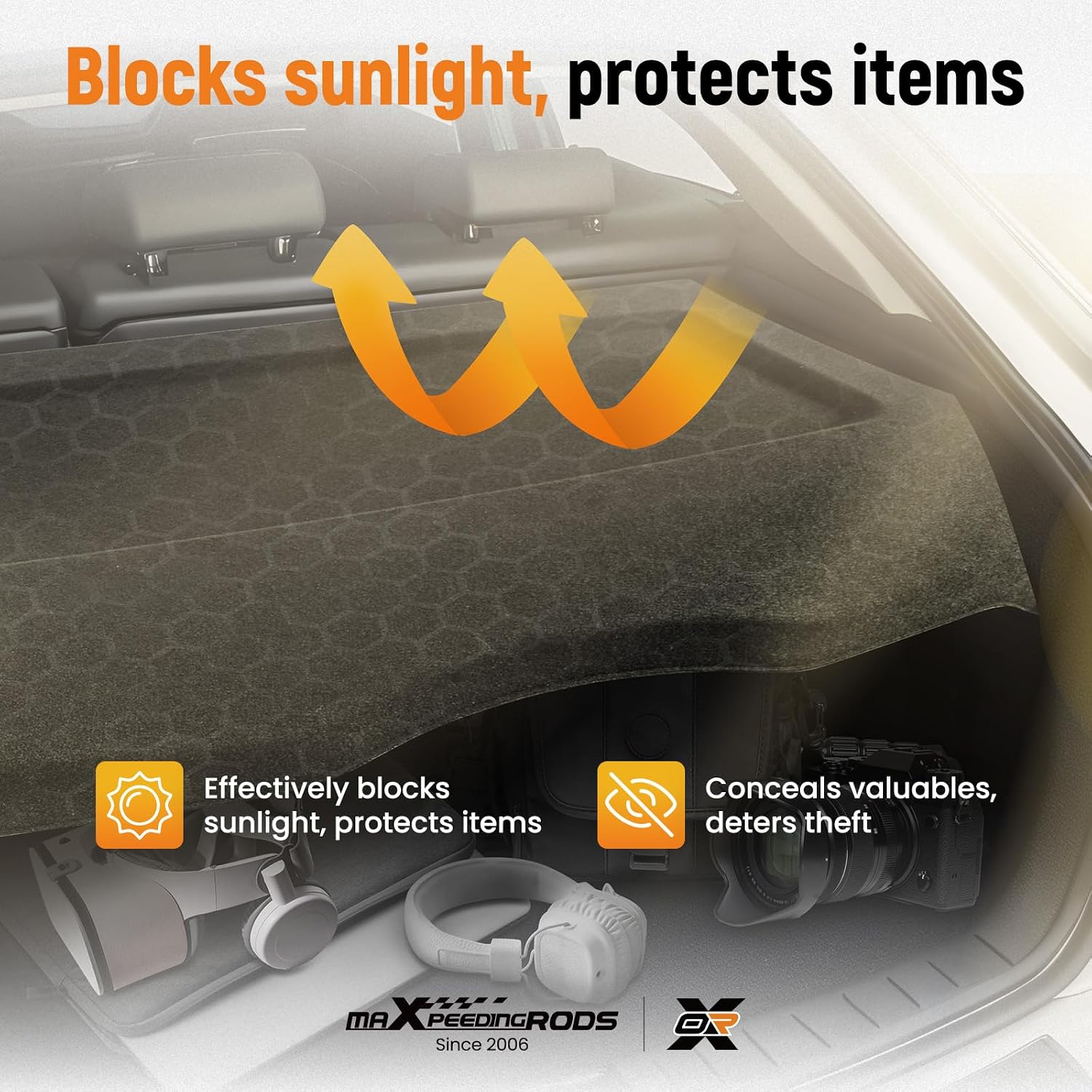 maXpeedingrods Black Parcel Shelf Load Cargo Cover Blind for VOLVO XC-40 2018-2023, 31462041 32353847