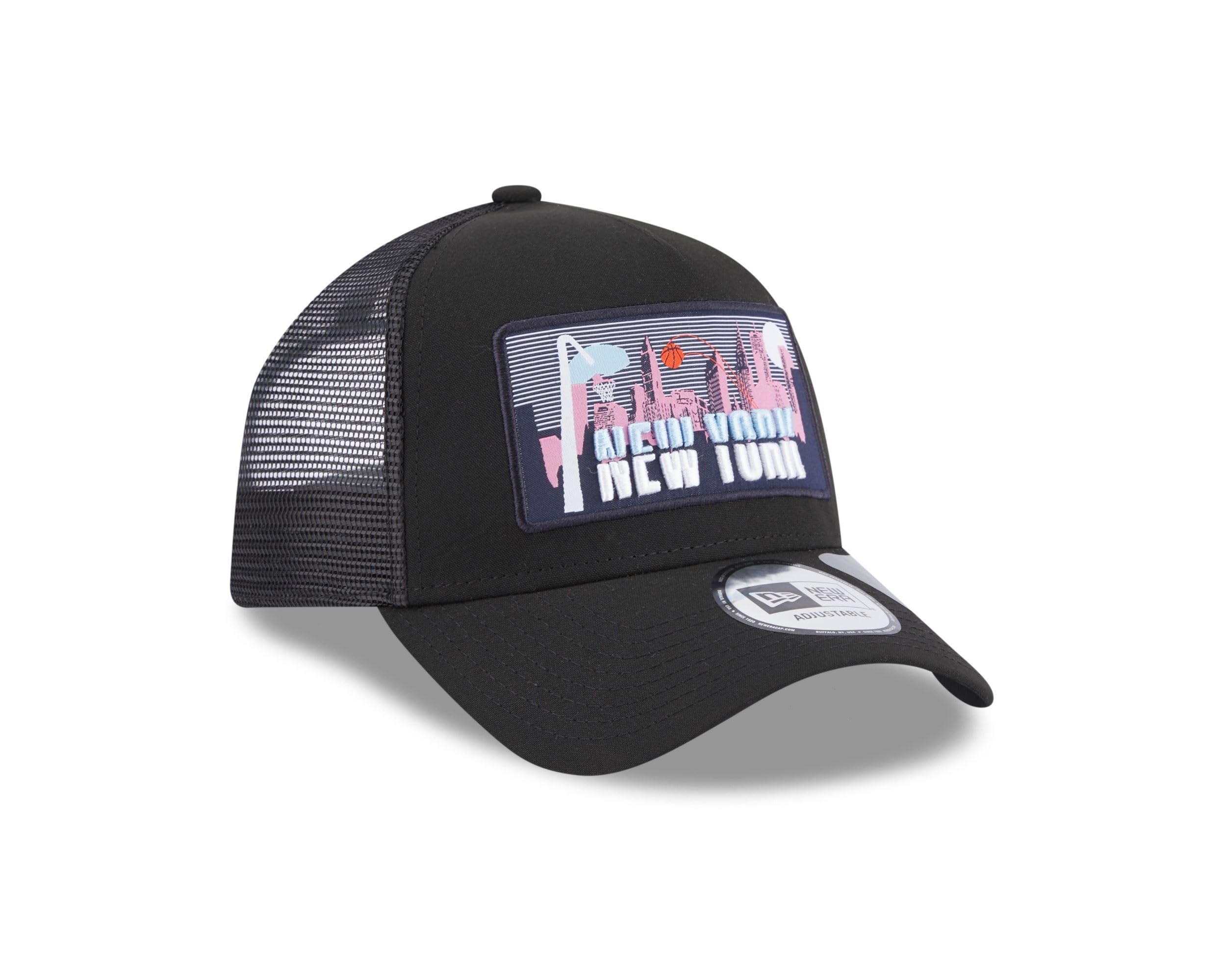 New Era York License Plate Black A-Frame Adjustable Trucker Cap