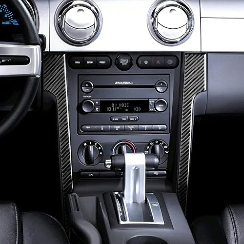 Miniatura 75 de Car Air Conditioning Control Panel Sticker Cover for Ford Mustang GT Shelby 2005 2006 2007 2008 2009 Accessories Carbon Fiber Decal Air Conditioning