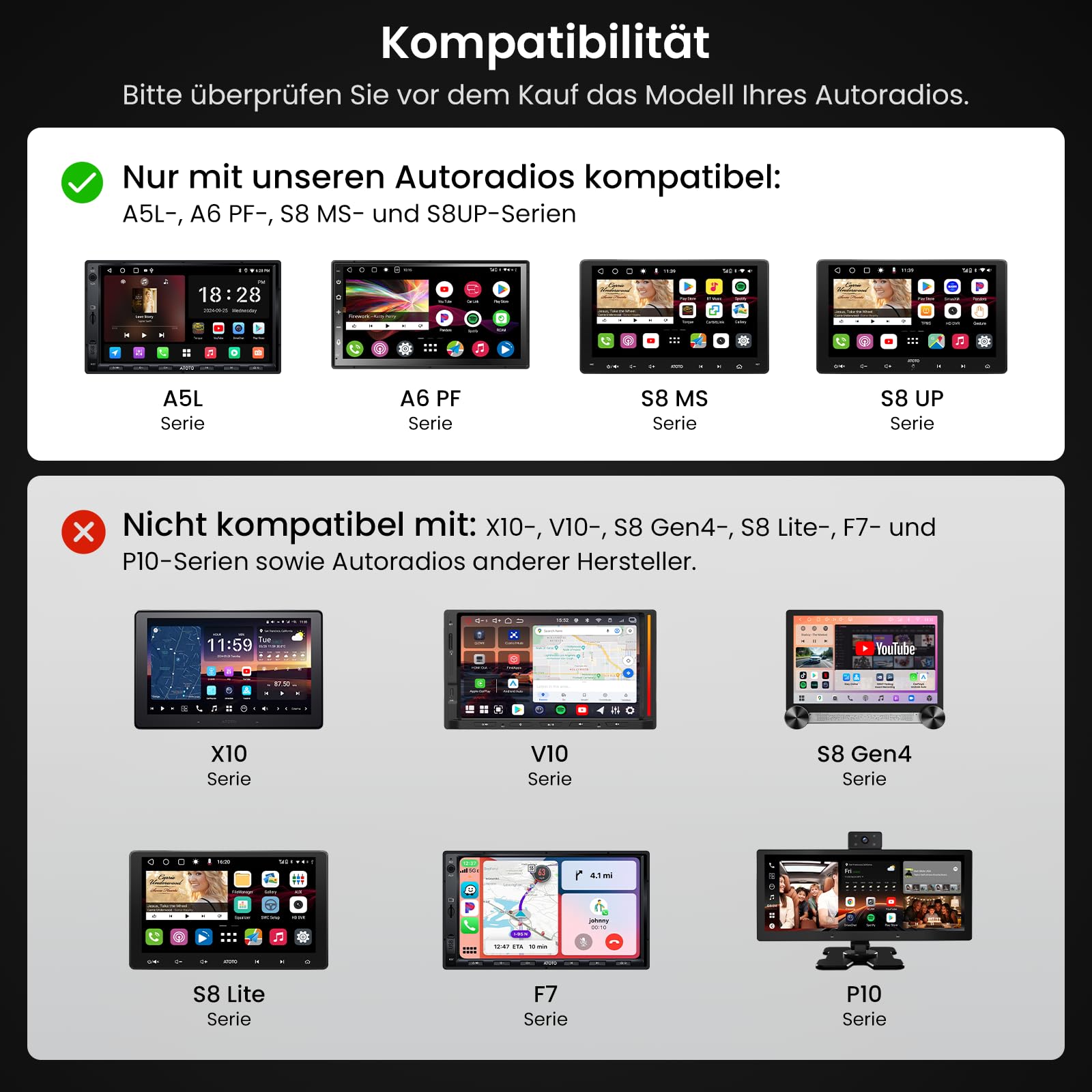 ATOTO AC-44P2 1080P USB DVR On-Dash Kamera-Videoaufnahme am Kameraende mit Sensor für hochwertige Bilder-Kompatibel mit der ATOTO A5L/A6 PF/S8 MS.Nicht kompatibel mit der S8L/S8 GEN4/F7/X10/PND Serie
