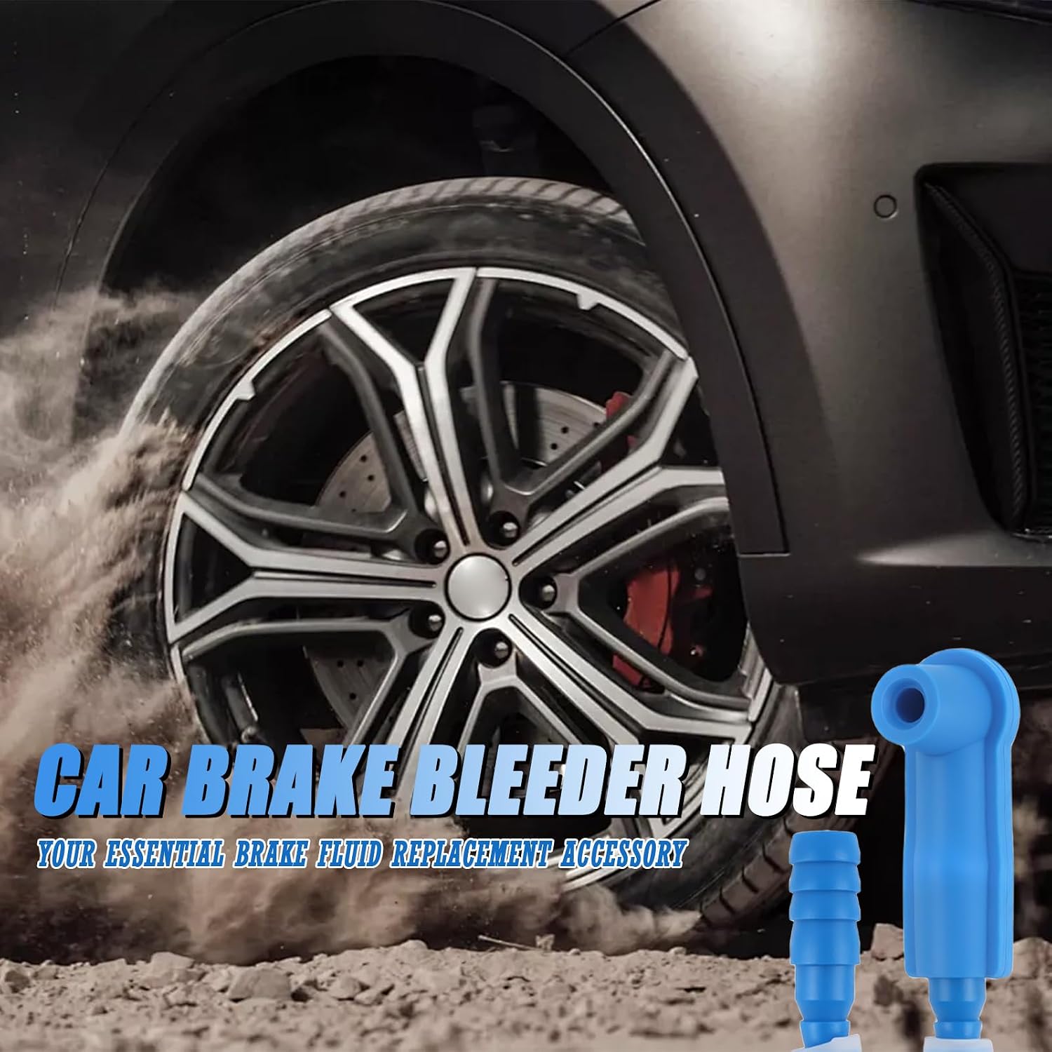 3.94Ft Car Brake Bleeder Hose with Brake Bleeder Adapter,Soft Car Break Bleeders Hose for Maintenance of Automotive Brakes Systems,Translucent Cars Brakes Bleed Hoses