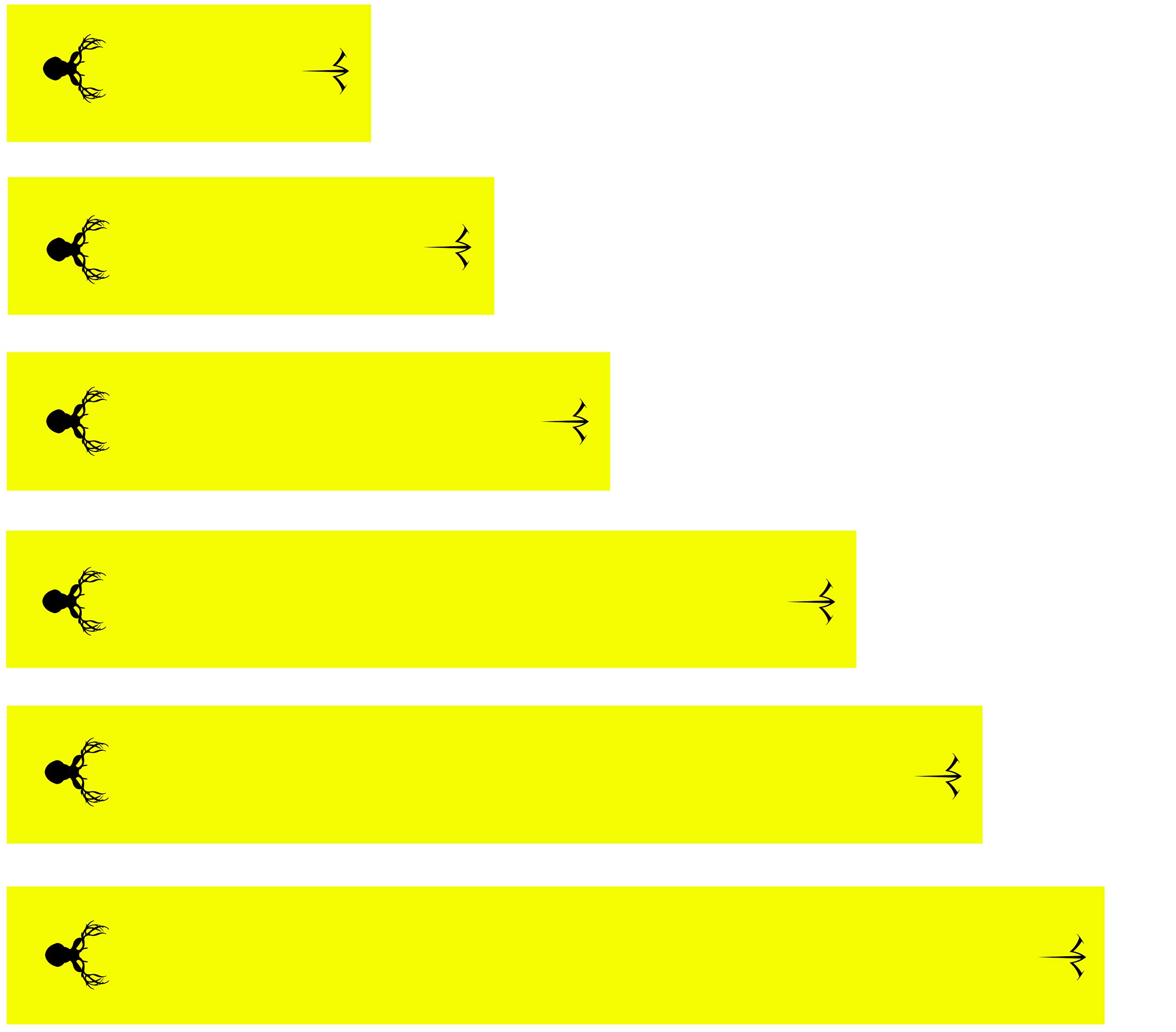 White Water Archery Solid Yellow Fluorescent Neon Whitetail Deer Silhouette Arrow Wraps Choose Length Width (5, 1)