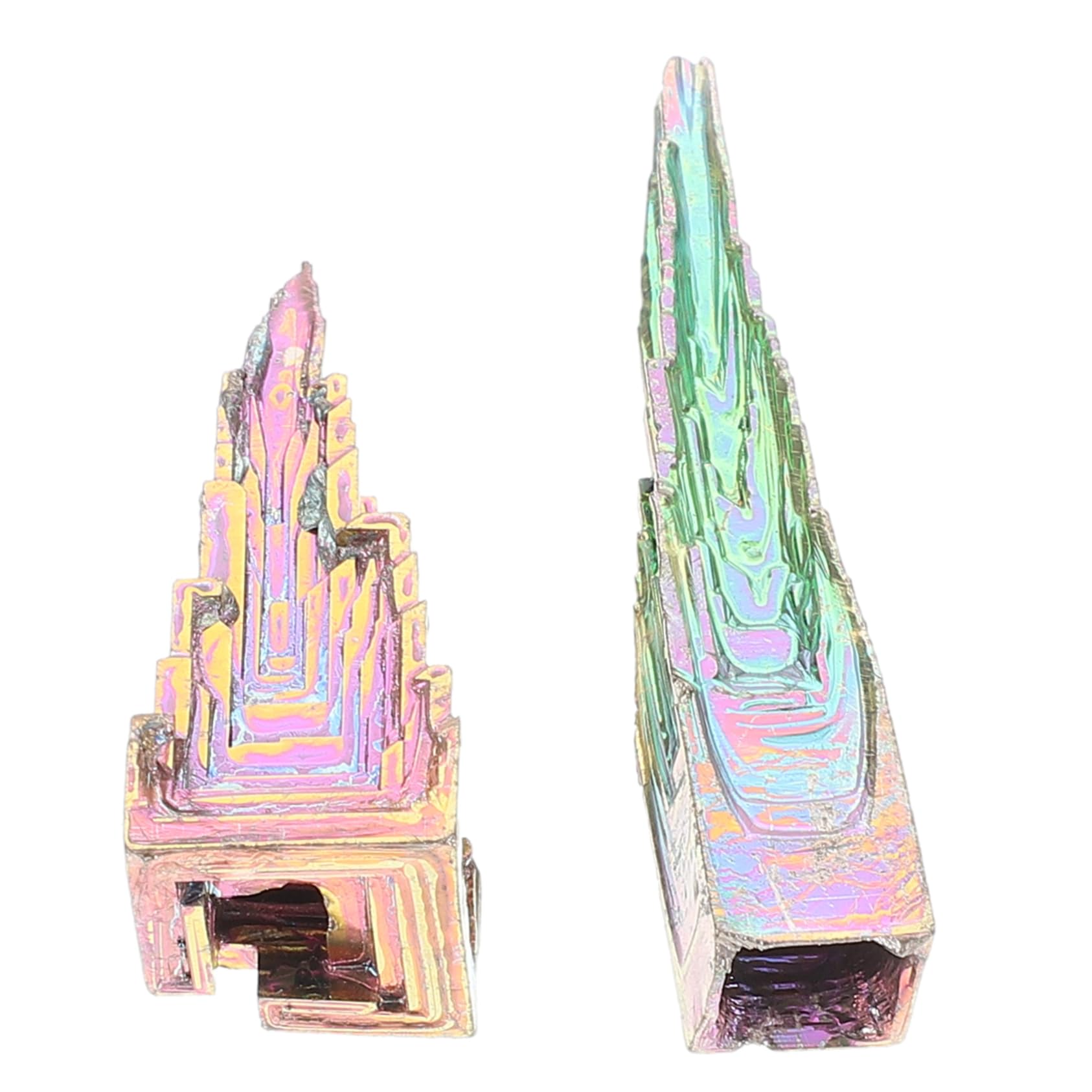 MAGICLULU Desktop Bismuth Adornment Bismuth Crystal Specimen Craft Material Mineral Collection 2pcs