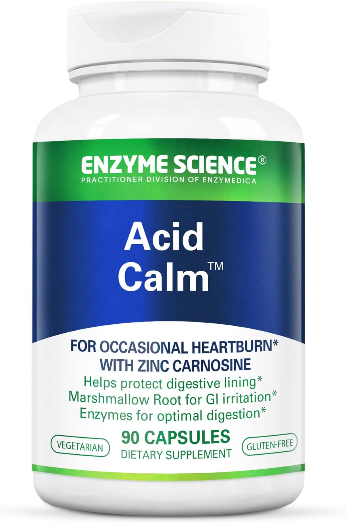 Enzyme Science Acid Calm, 90 Capsules – for Occasional Heartburn and Indigestion – Digestion Enzyme Supplement – Digestive Aid – Vegetarian Capsules