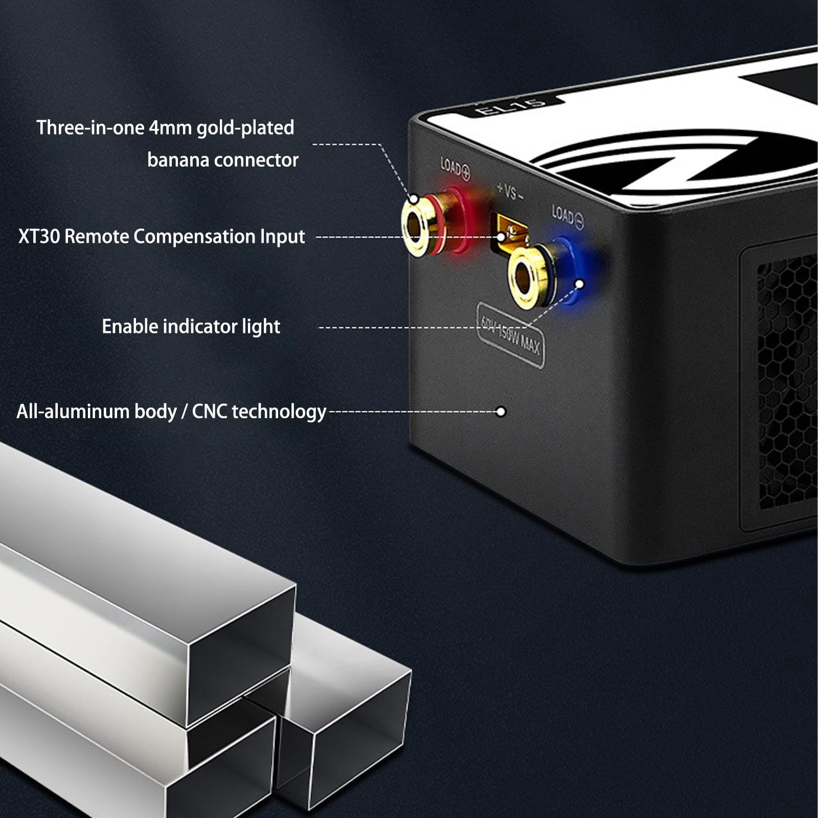 Probador de batería programable compacto con modo de rendimiento dinámico, función de medición automática y capacidad de potencia de 150 W, carga electrónica de protección múltiple