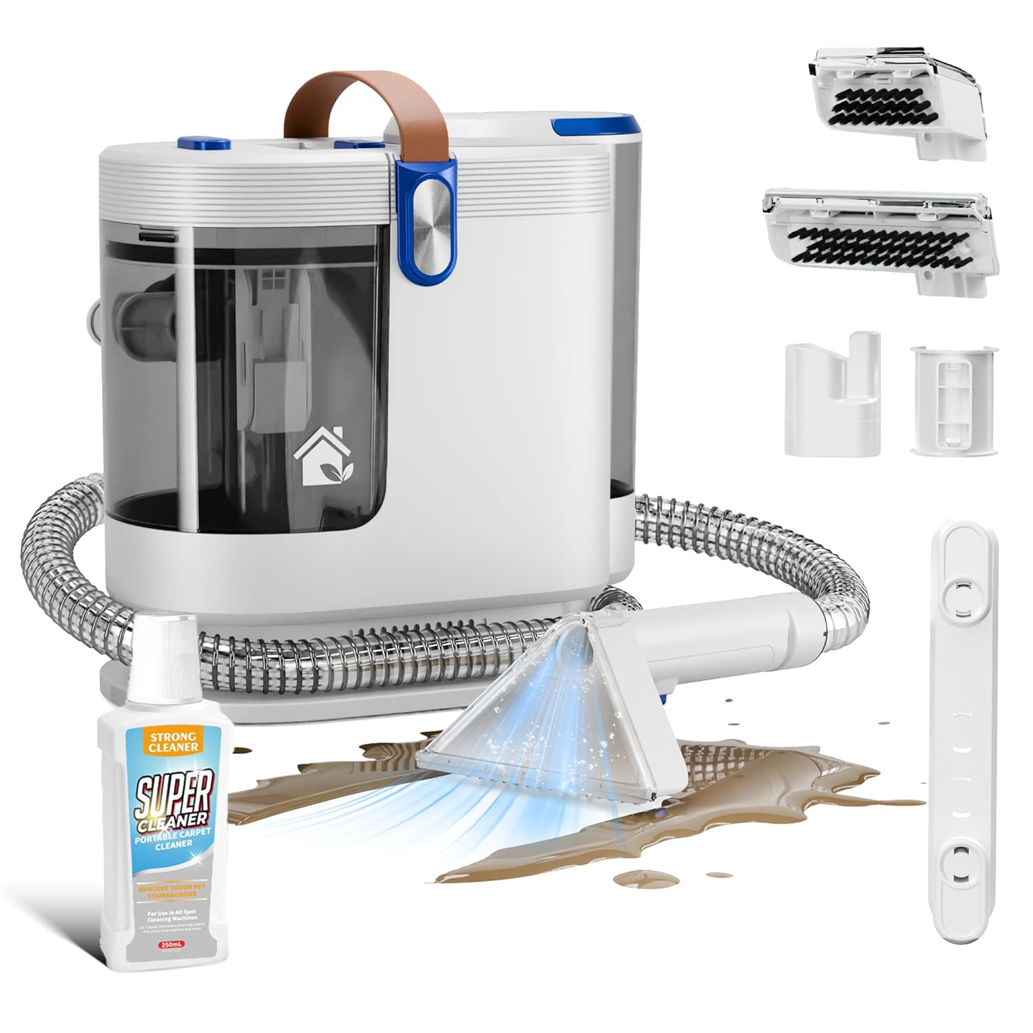 Portable Upholstery and Carpet Cleaner Machine 15Kpa Spot Cleaner Deep Cleans Pet Stains Couch Cleaner with 3 Tools