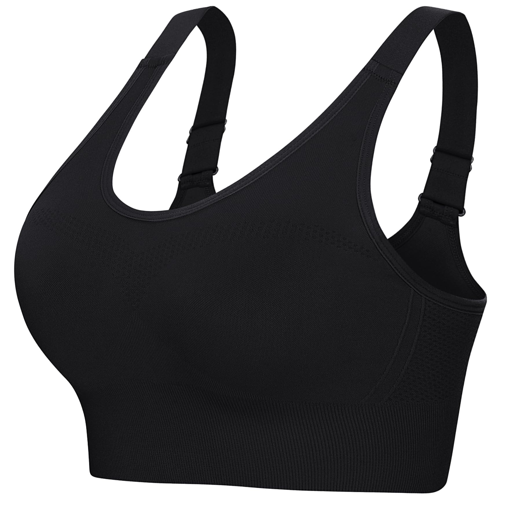 Leversic Sport-BH Damen Hoher Halt Push-Up Breite Träger Ohne Bügel | Hoher Halt & Push-Up ohne Bügel. Breitere Komfort-Träger. Ideal für Gym, Fitness, Laufen und Training.