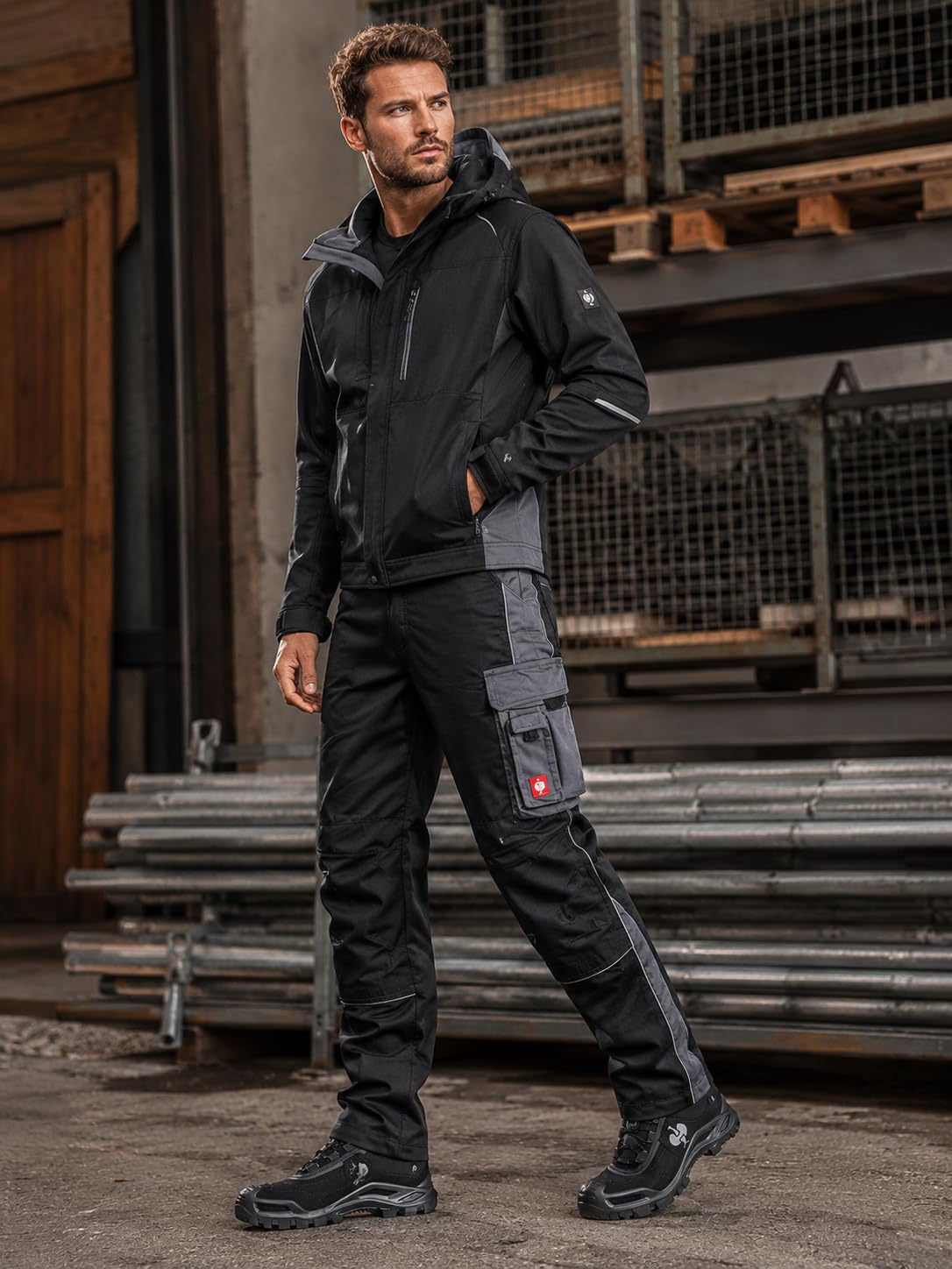 Generisch e.s.Active Bundhose Herren – Robuste Arbeitshose mit Flexbelt & Kniepolstertaschen