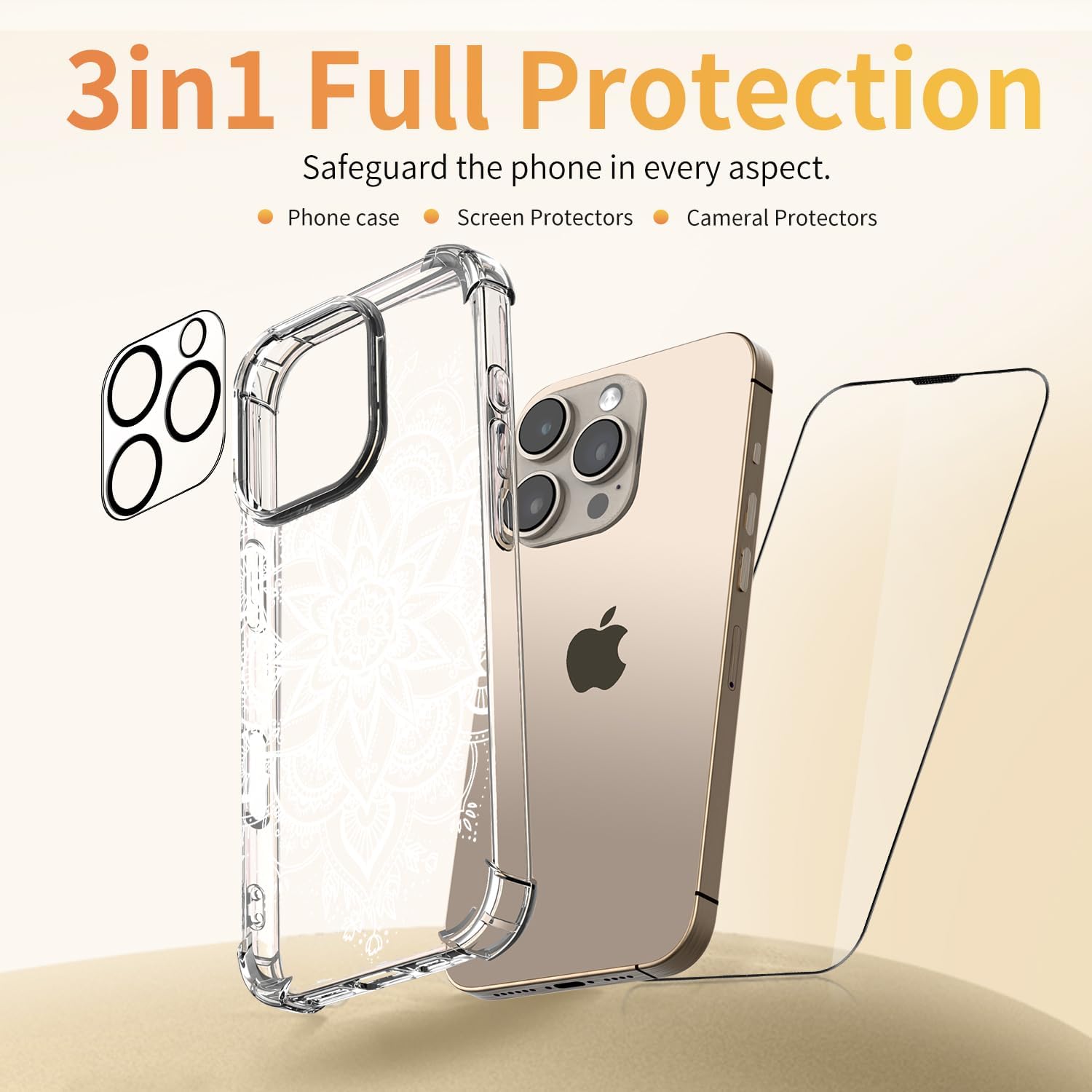 Compatible with iPhone Case (Mandala, for iPhone 16 Pro Max)