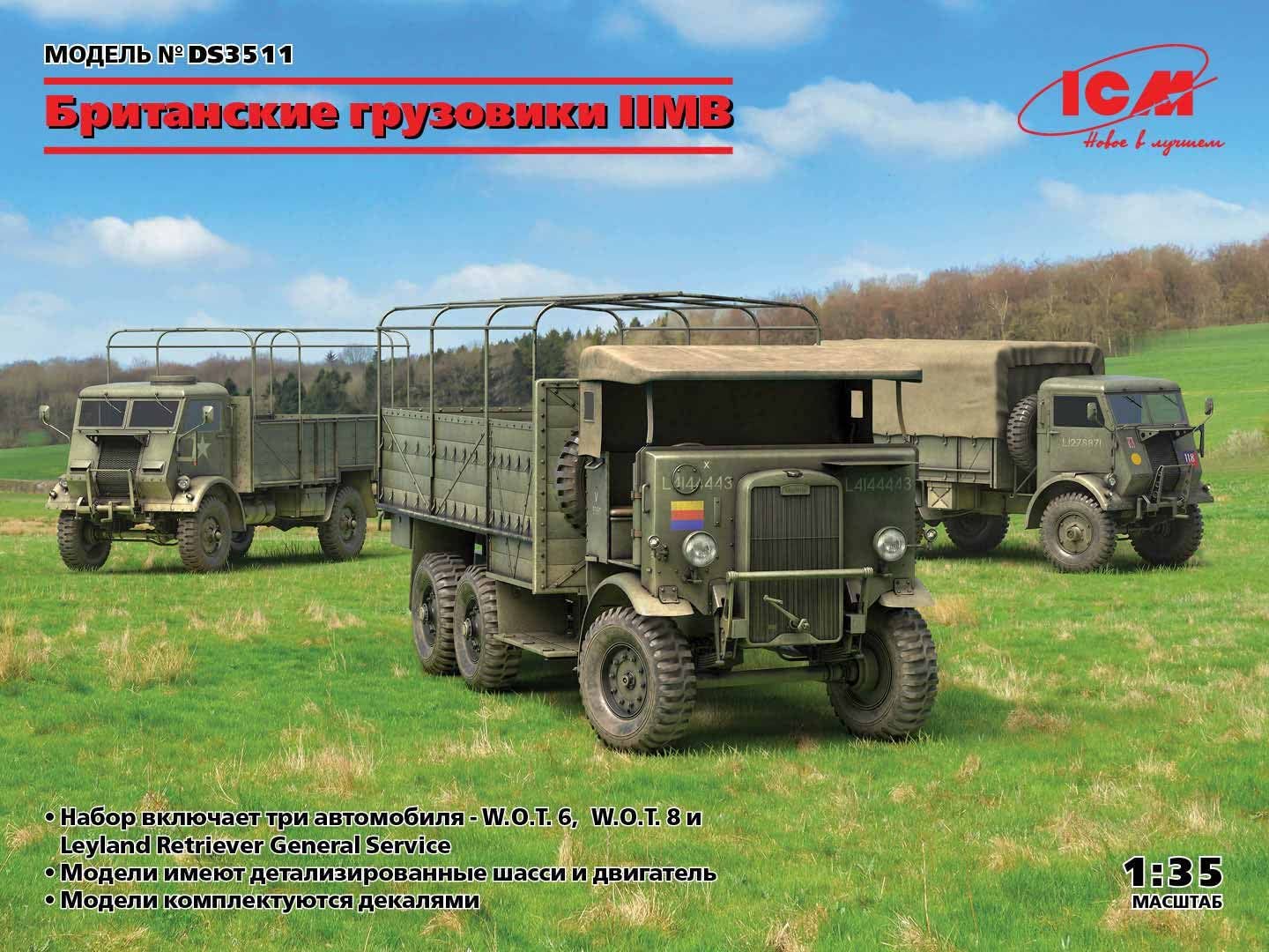 ICM WWII British Trucks Model W.O.T. 6 Model W.O.T. 8 Leyland Retriever