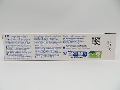 Miniatura 6 de Pasta de dientes enzimática Virbac C.E.T., Sabor a ave de corral, 2.5 onza, Blanco, azul