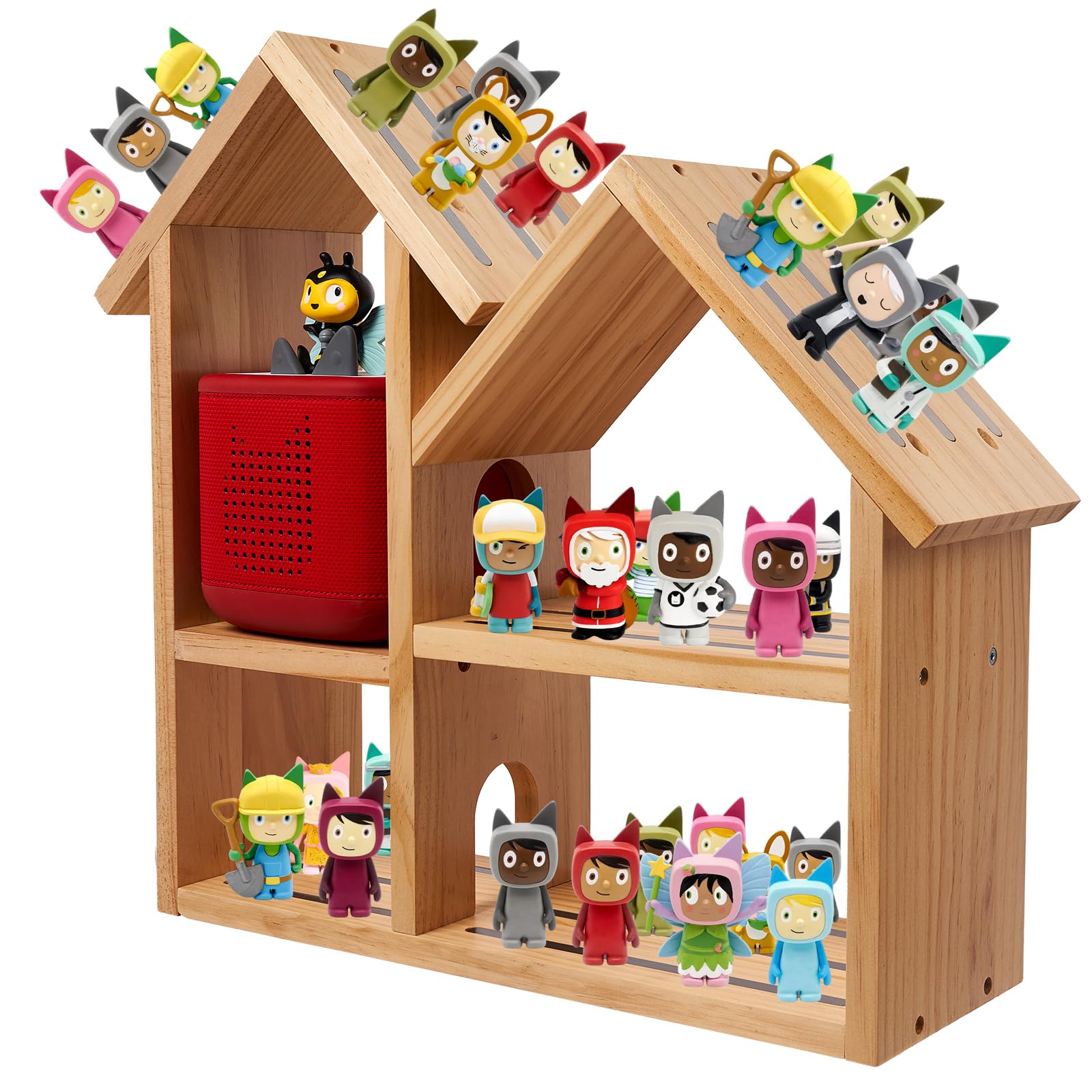 Gieanoo für Tonies Regal Kompatibel mit Toniebox 2/1, Magnetische Tonies Aufbewahrung für 30–40 Toniebox Figuren, Tonies Organizer Aufbewahrung aus Holz, großes Regal für das Kinderzimmer