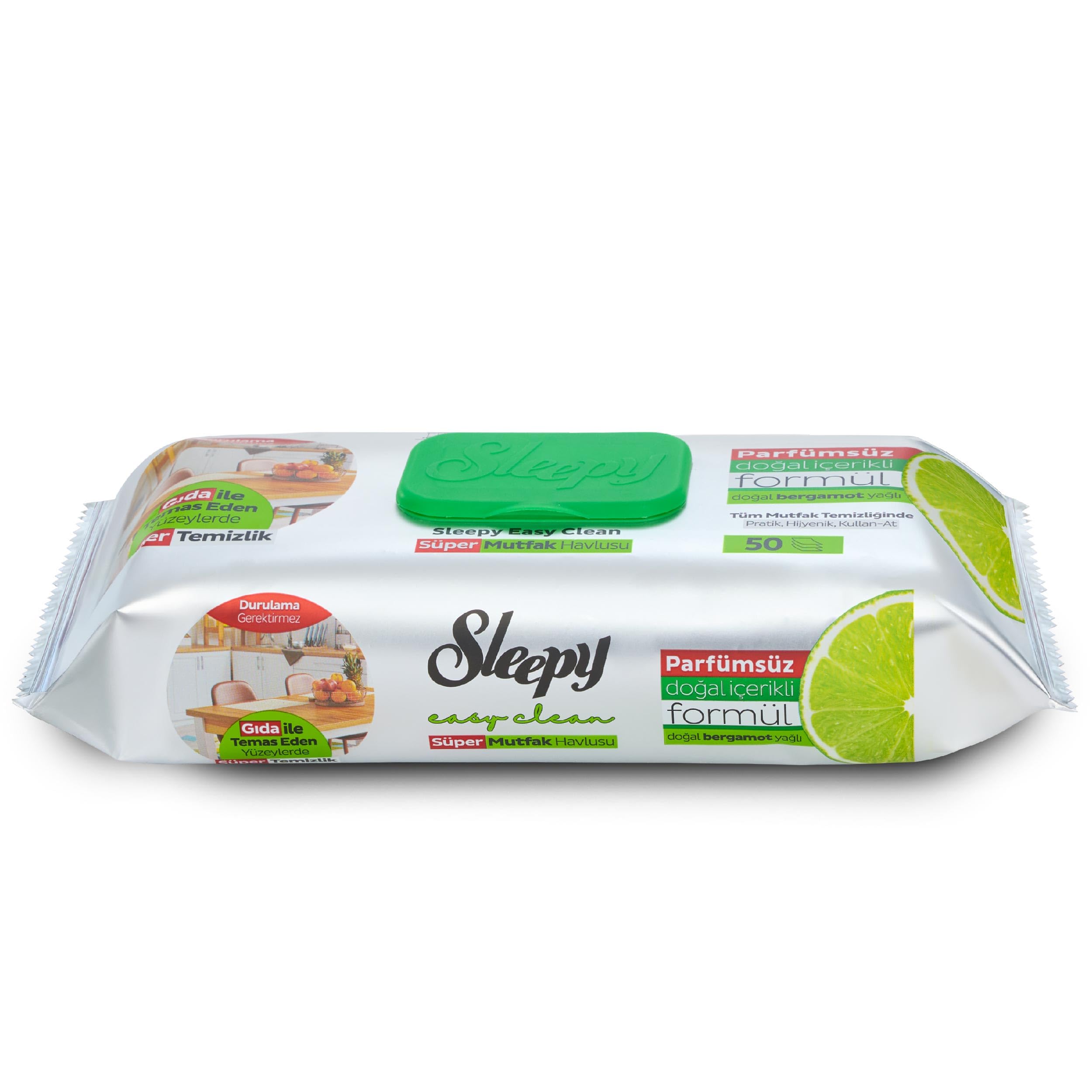 Sleepy Easy Clean Süper Yüzey Temizlik Mutfak Havlusu&Mendili Bergamot Yağlı 50 Yaprak